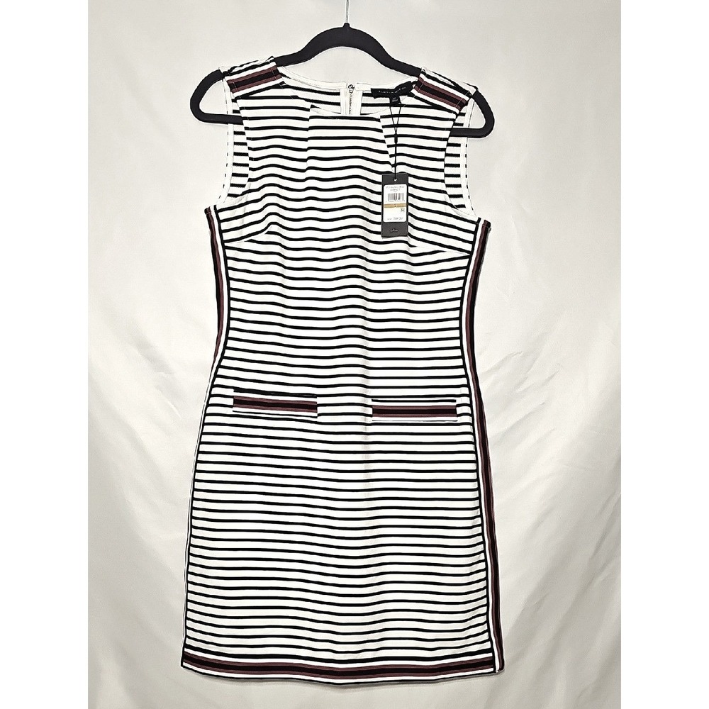 Tommy Hilfiger Red White Blue Striped Sleeveless Stretch Patriotic Dress